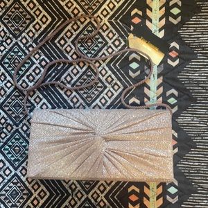 Rose Gold formal bag with strap